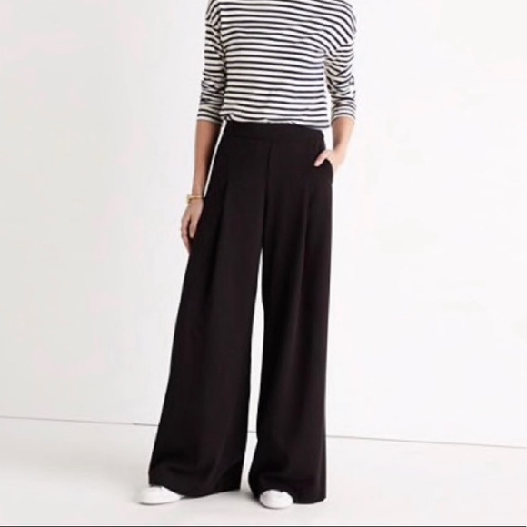 Madewell Pants - Madewell Caldwell Black Wide Leg Trousers